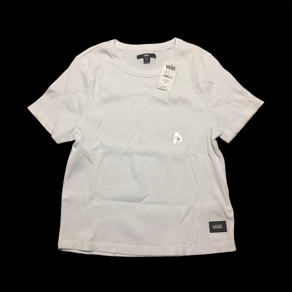 Vans Women's White Ribbed Crop Top XL  NWT !!